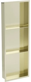 Mexen X-Wall-R półka wnękowa z kołnierzem i półką 90 x 30 cm, złota szczotkowana - 1950903010S