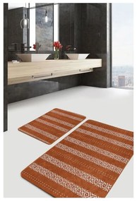 Brązowe aksamitne dywaniki łazienkowe zestaw 2 szt. 60x100 cm – Mila Home