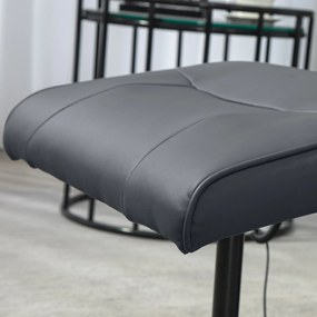 HOMCOM Fotel Masujący z Podnóżkiem, Ergonomiczne Krzesło z 10 Punktami Wibracji, Skóra Ekologiczna, 76 x 81 x 105 cm, Ciemnoszary