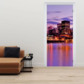 Fototapeta na drzwi - Miasto nocą (95x205cm)