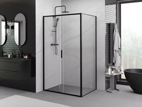 Mexen Exo-S kabina prysznicowa rozsuwana 100 x 80 cm, transparent, czarna - 8151-100-080-70-00