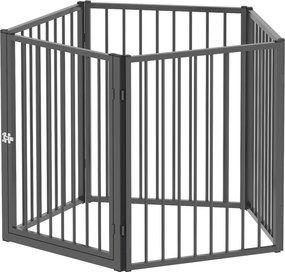 PawHut Park dla psów, zagroda dla zwierząt, 5 paneli, przenośne składane ogrodzenie, bezpieczne, czarne