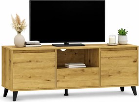 Minimalistyczna szafka pod telewizor z szufladą dąb artisan F8-S84