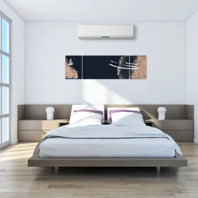 Obraz - Ciemnoniebieska abstrakcja (170x50 cm)