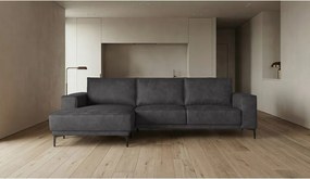 Antracytowy narożnik z imitacji skóry (lewostronny) Copenhagen – Scandic