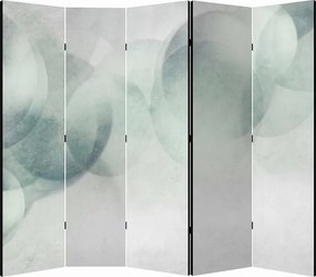 Parawan pokojowy 5-częściowy 225x172 Jednostronny dekoracyjny minimalistyczny Szary Szałwiowe Kręgi