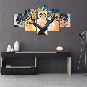 Obraz – Mozaika – słońce i drzewo II. (125x70 cm)