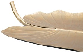 Dekoracja w złotej barwie Mauro Ferretti Leaf, 35,5x23 cm
