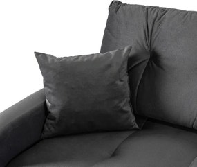Sofa z Funkcją Spania FAVIO Wersalka Rozkładana Dwuosobowa Welurowa Szara