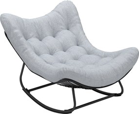 Huśtawka z Rattanu Outsunny z Ramą Stalową i Poduszką 98 x 111 x 74 cm Szary