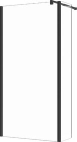 Kabina prysznicowa typu walk-in z panelem uchylnym - Czarny mat - Szkło 6 mm - (100 + 40) x 200 cm - DAREN