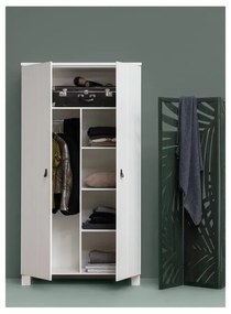 Biała szafa z litego drewna sosnowego 111x202 cm Ties – WOOOD