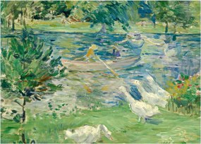 Obraz - Berthe Morisot, Girl in a Boat with Geese, reprodukcje (70x50 cm)