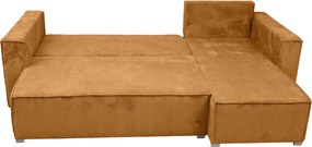 Rozkładana narożna sofa SMART COSARO musztardowa, dwustronna + 2 poduszki GRATIS