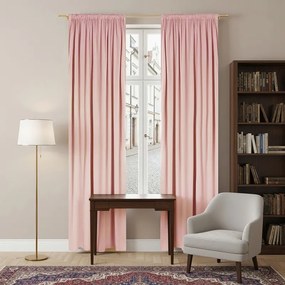 Zasłona gotowa welurowa na taśmie 140x250 Pudrowy Róż velvet żabki tunel Virella