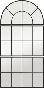 HOMCOM Lustrzany Panel ścienny, Lustra Okienne, Trzyczęściowe, z Metalową Ramą, 76 x 53 cm, Czarny