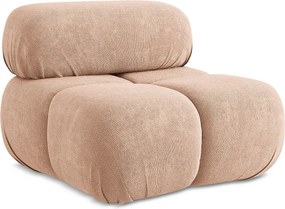 Fotel - z tkaniny szenilowej - brzoskwiniowy - LOKUA