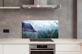 Szklany Panel Deszcz na tle Parasola