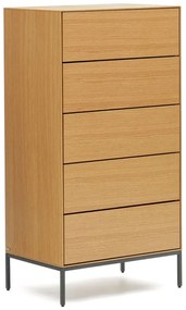 Wysoka komoda w dekorze dębu 60x114 cm Vedrana – Kave Home