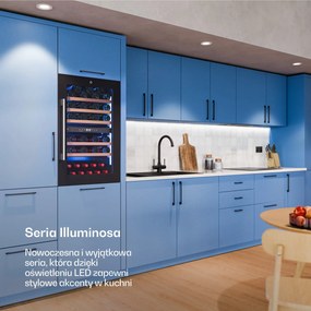 Klarstein Illuminosa Lodówka na wino do zabudowy | 57 butelek | 143 litry