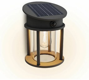 Okrągła oprawa Philips Geri UltraEfficient solarLED z czujnikiem, antracytowa, 3,2 W, 2700 K