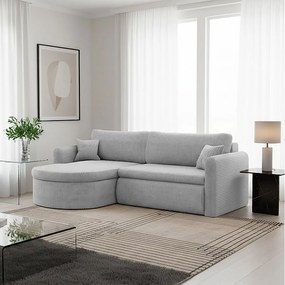 Uniwersalny narożnik Verona L z funkcją spania, do salonu, jasnoszary
