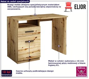 Biurko z szufladą 100 cm dąb artisan - Alfinete