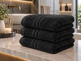Ręcznik Comfort 70 x 140 cm czarny, 100% bawełna
