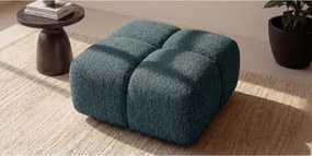 Pufa, podnóżek, tkanina szenilowa Puente, Petrol, Averro