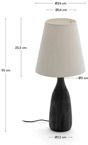 Czarna/kremowa lampa stołowa z tekstylnym kloszem (wysokość 56 cm) Luvia – Kave Home
