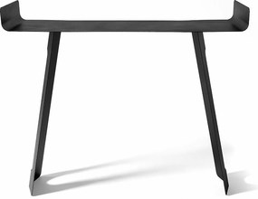 Konsola Tibet 110x35x85 cm z czarnego żelaza, perforowana i zakrzywiona forma, minimalistyczny nowoczesny design do przedpokoju, made in Italy