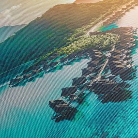 Obraz - Bora Bora (z zegarem) (90x30 cm)
