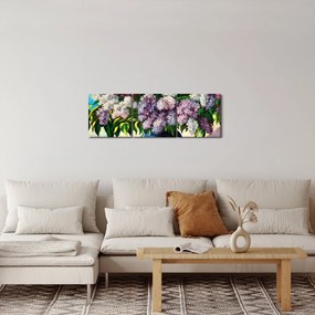 Obraz - Bukiet bzu (z zegarem) (90x30 cm)