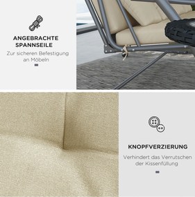 Zestaw poduszek siedziska Outsunny 170 cm do huśtawki Hollywood, beżowy