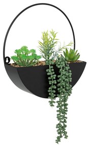 Sztuczne rośliny doniczkowe w metalowej doniczce, 41 cm