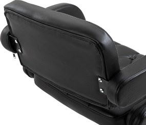 HOMCOM Hoker barowy, regulowany, obrotowy 360°, z metalowym stelażem, oparciem, podnóżkiem, 61x50x93-113 cm, czarny | Aosom PL