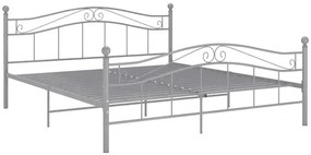 Szare metalowe łóżko w stylu loft 180x200 cm - Iroz
