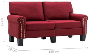 Luksusowa dwuosobowa sofa czerwone wino - Alaia 2X