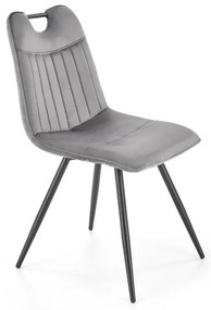 Krzesło tapicerowane K521 VELVET szare HALMAR