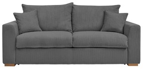 Szara sztruksowa rozkładana sofa 225 cm Augustin – Bobochic Paris