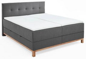 Ciemnoszare łóżko boxspring ze schowkiem 160x200 cm Catania − Meise Möbel