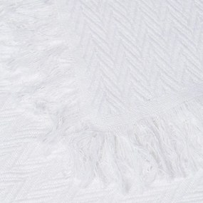 Biała narzuta z bawełny z recyklingu 260x280 cm Spike – Ixia