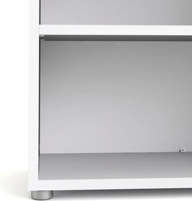 Niski regał do biura z dwoma półkami Prima biały