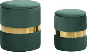 Zestaw 2 Pufami VKH870, Zielony, 37x37x42 cm, Kendra Home