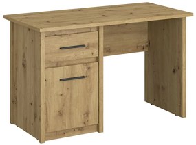 Biurko Z Szufladą I Zamykaną Szafką Kontenerkiem Dąb Artisan L6-B45