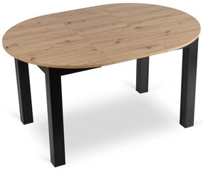 Stół Okrągły Rozkładany HARRY 102-142 cm Dąb Artisan/Czarny Nowoczesny