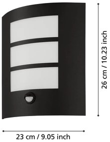 Zewnętrzna lampa ścienna (wysokość 26 cm) CITY – EGLO