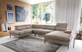 Ciemnobeżowy narożnik U z pojemnikiem N9-N12