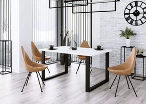 Prostokątny stół Imper industrialny – stół z metalowym stelażem i blatem laminowanym 28 mm, dąb artisan / lancelot / biały