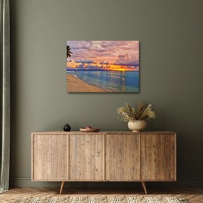 Obraz - Zachód słońca na plaży (70x50 cm)
